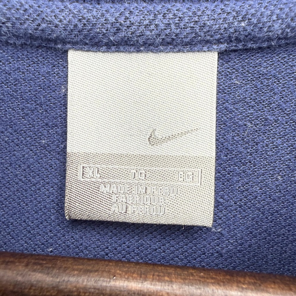 Nike Polo Shirt Golf Swoosh Regular Fit XL Blue Cotton Pique Short Sleeve Y2K - Picture 3 of 10